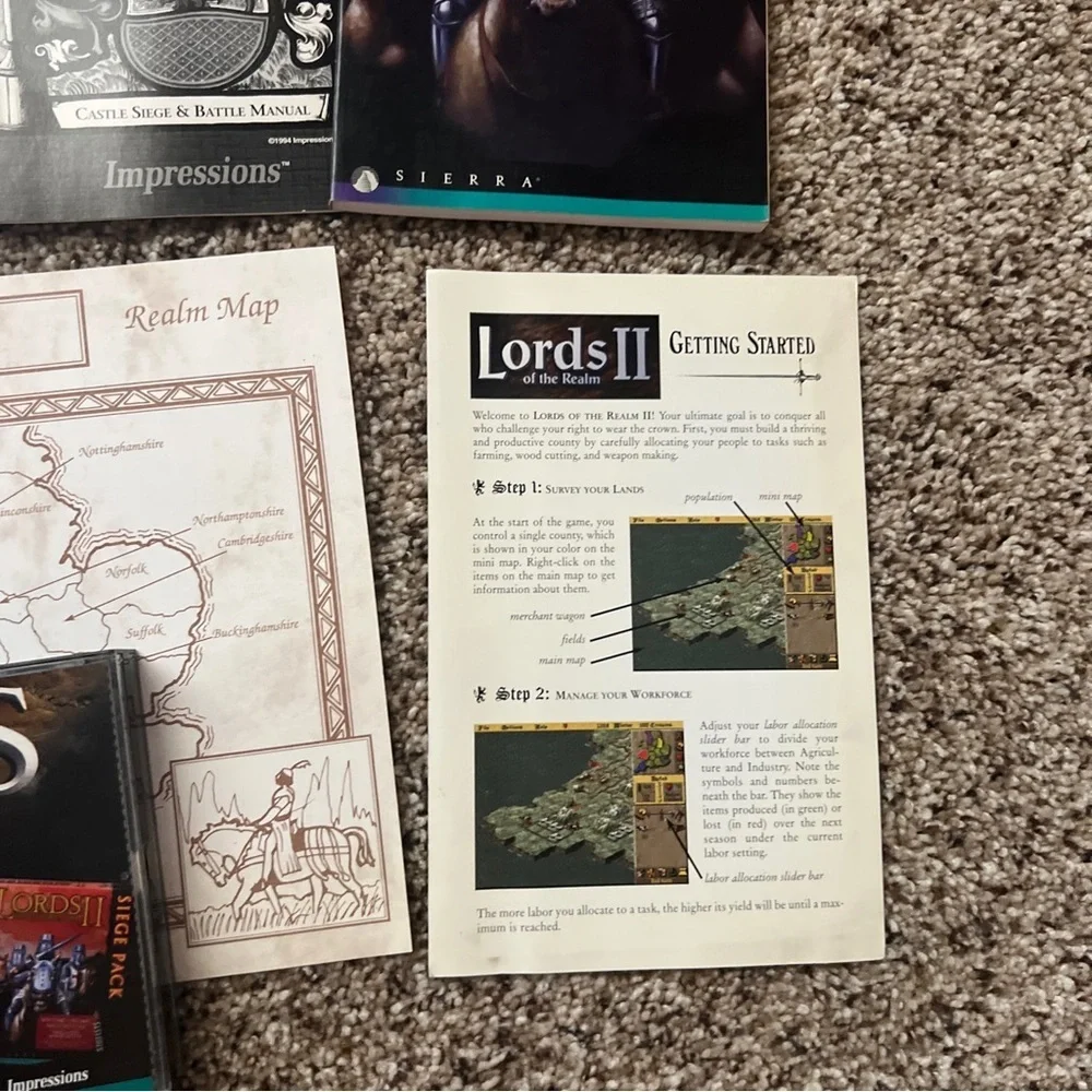 Lords Royal Collection 4 Disc Set Map 5 Manuals Reference Card PC Game